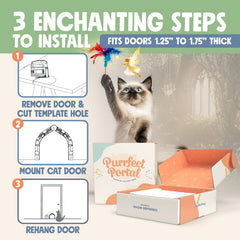 Purrfect Portal Fairy Door solid core compatibility provides durable pet entry