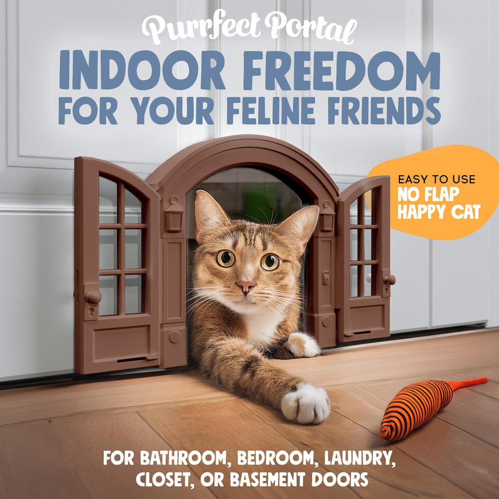 Purrfect Portal French cat door side view shows durable ABS construction.