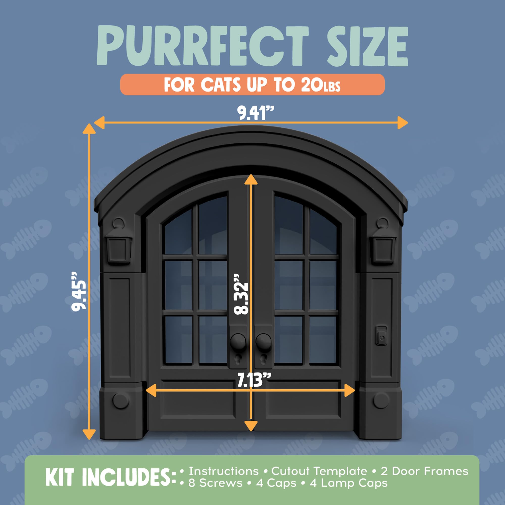 Purrfect Portal French Cat Door size fit for cats up to 20 pounds