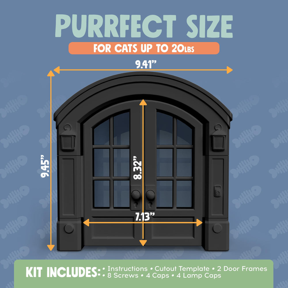 Purrfect Portal French Cat Door size fit for cats up to 20 pounds