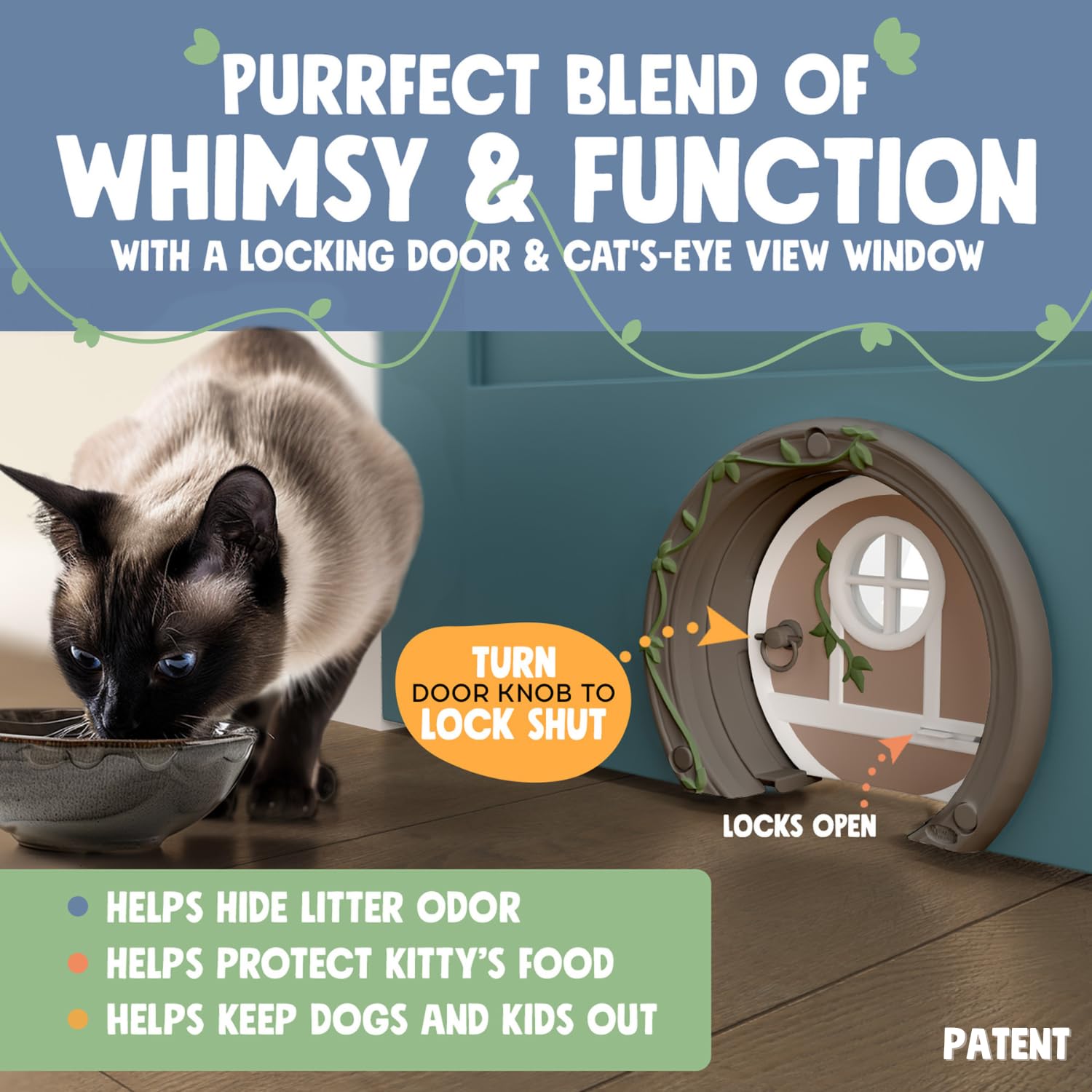 Purrfect Portal Gnome Door interior-door-fit: designed for 1.25–1.75 inch doors.