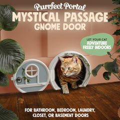 Purrfect Portal Gnome Door lockable design enables controlled pet access