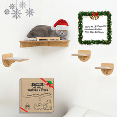 PurrHouse 45lb cat wall shelves show sturdy plywood built for climbing and lounging