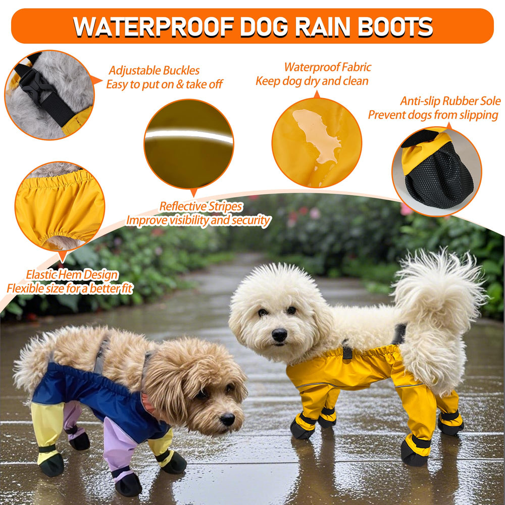 PurrHug dog boots with belly protector shield the underside during uneven terrain.