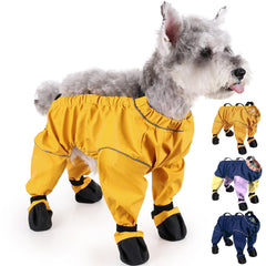 PurrHug waterproof dog boots with suspender offer secure fit for rainy outdoor walks.