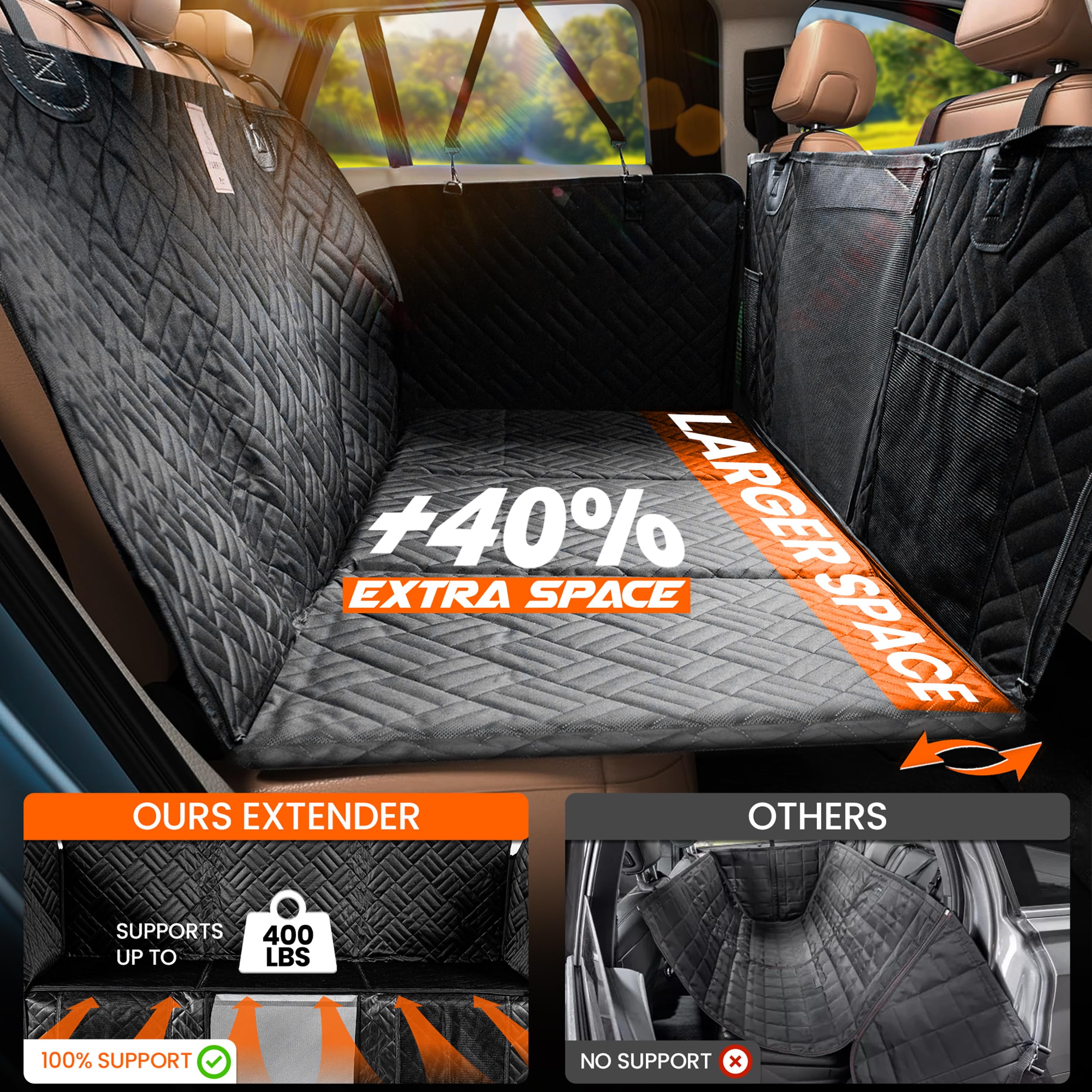 Purrific Pet car seat protector for dogs keeps interiors clean and tidy after journeys.