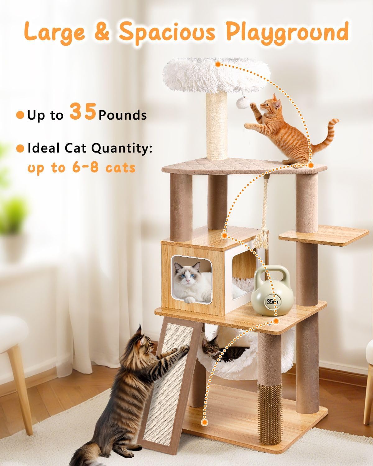 Purrlato 61-inch cat tree assembly is precise and stable for busy homes