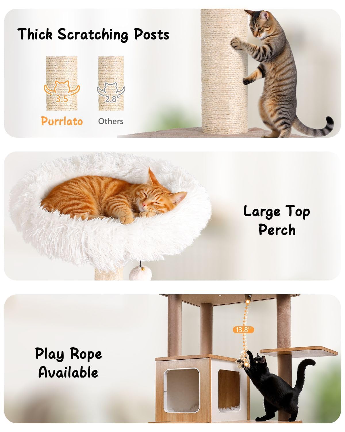 Purrlato 61-inch removable cushion simplifies cleaning while keeping kitty cozy