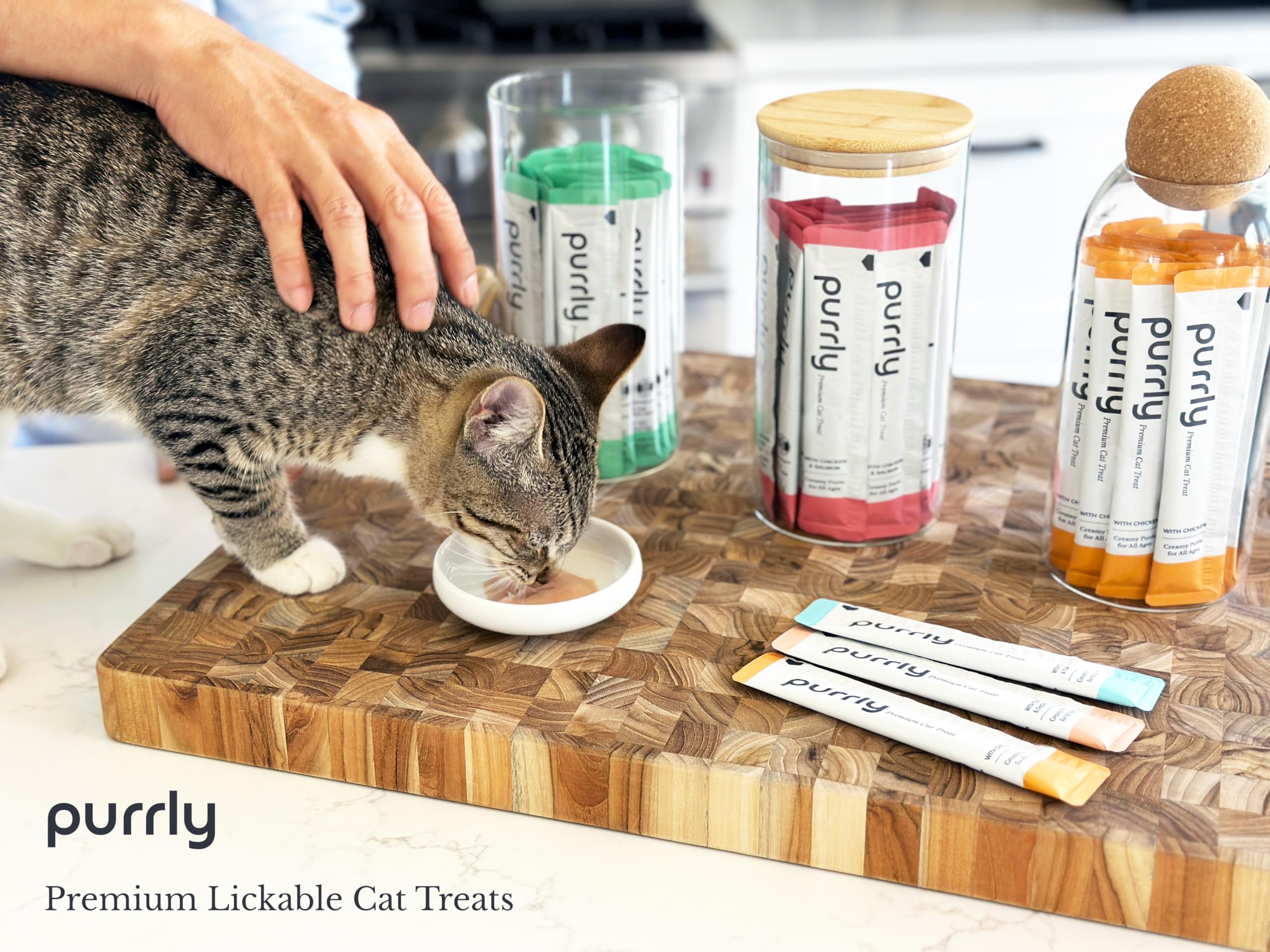 Purrly interactive bonding moment with lickable treat for cats and owners