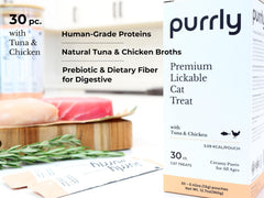 Purrly Treat Topper lickable pouch closeup highlights convenient serving