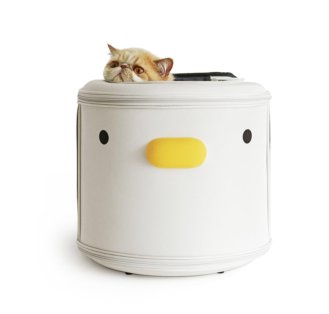 PURROOM Cat Carrier Backpack front duck design provides a calm, enclosed space for timid pets.