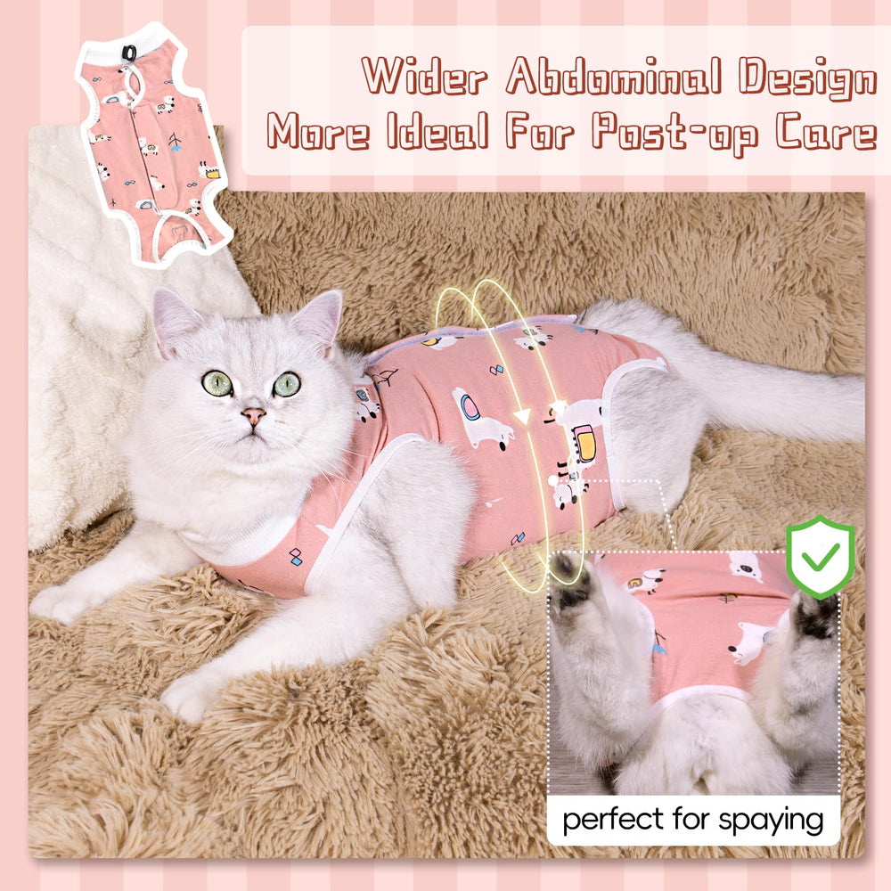 Purrpurrpets breathable cat onesie provides comfortable support for sensitive skin