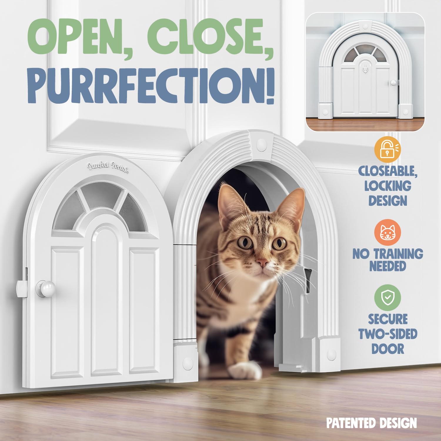Purrfect Portal Meow Manor no-flap design reduces paw snag risks during passage.