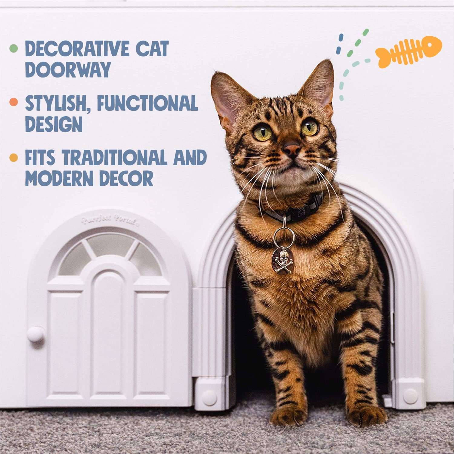 Purrfect Portal Meow Manor odor-control design helps maintain a fresher litter area.