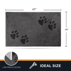 PURRUGS dirt-trapping door mat close-up pile demonstrates highly absorbent microfiber for wet shoes.