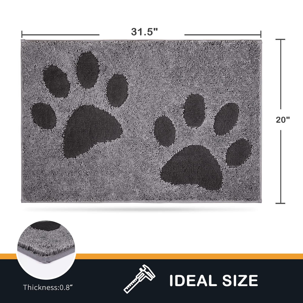 Purrugs dirt-trapping door mat entryway closeup highlights soft, absorbent microfiber fibers.