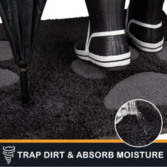 PURRUGS dirt trapping door mat polyester microfiber closeup showing dirt pickup.