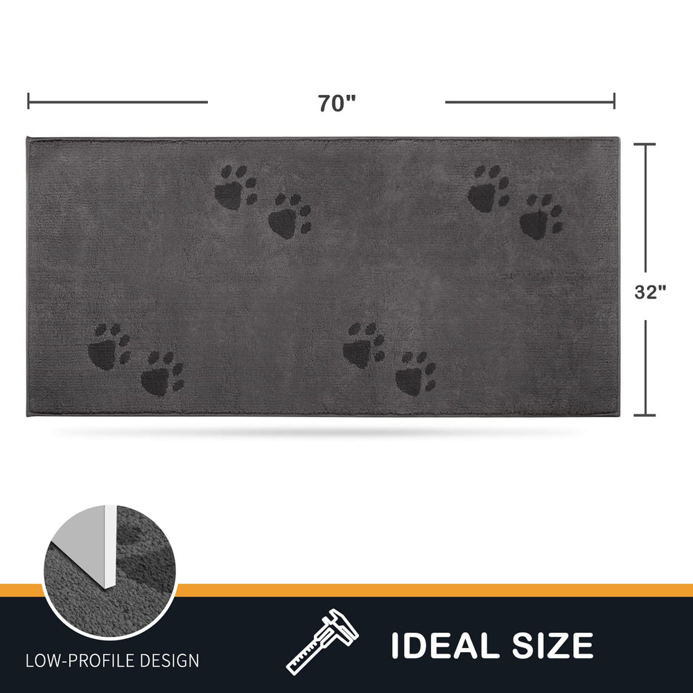 PURRUGS dirt trapping door mat side profile highlights low-profile, door-friendly fit.