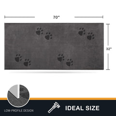 PURRUGS dirt trapping door mat side profile highlights low-profile, door-friendly fit.