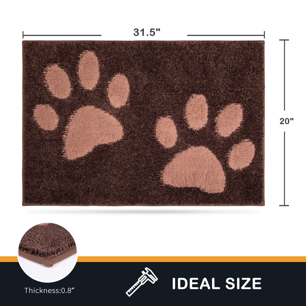 PURRUGS dirt-trapping mat close-up fibers in brown absorb moisture.