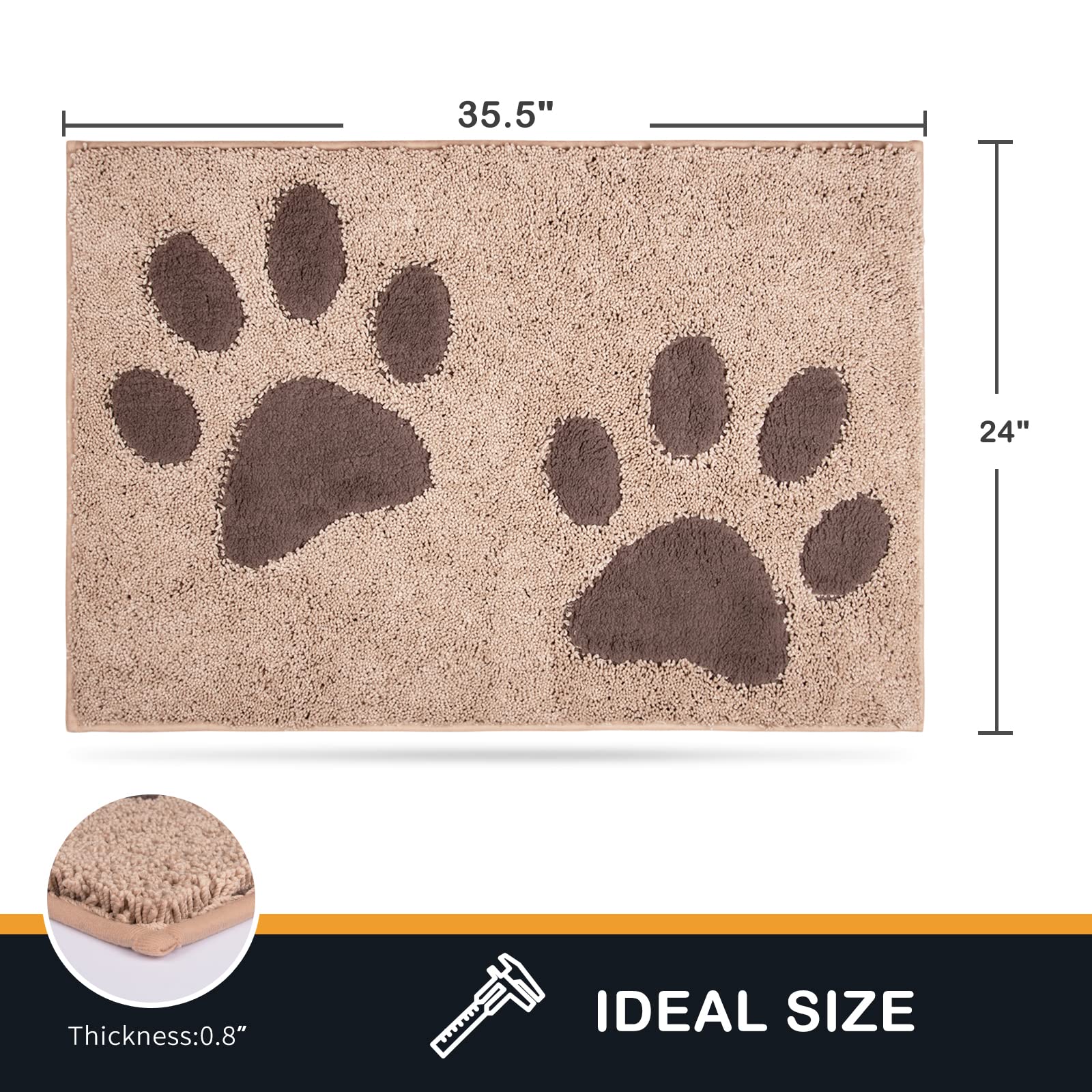 Purrugs dirt-trapping door mat shows low-profile fit, preventing door jams.