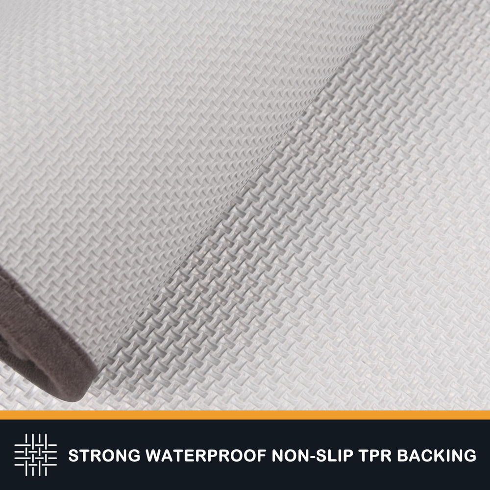 PURRUGS dirt trapping door mat low-profile edge eases door clearance for smooth operation.