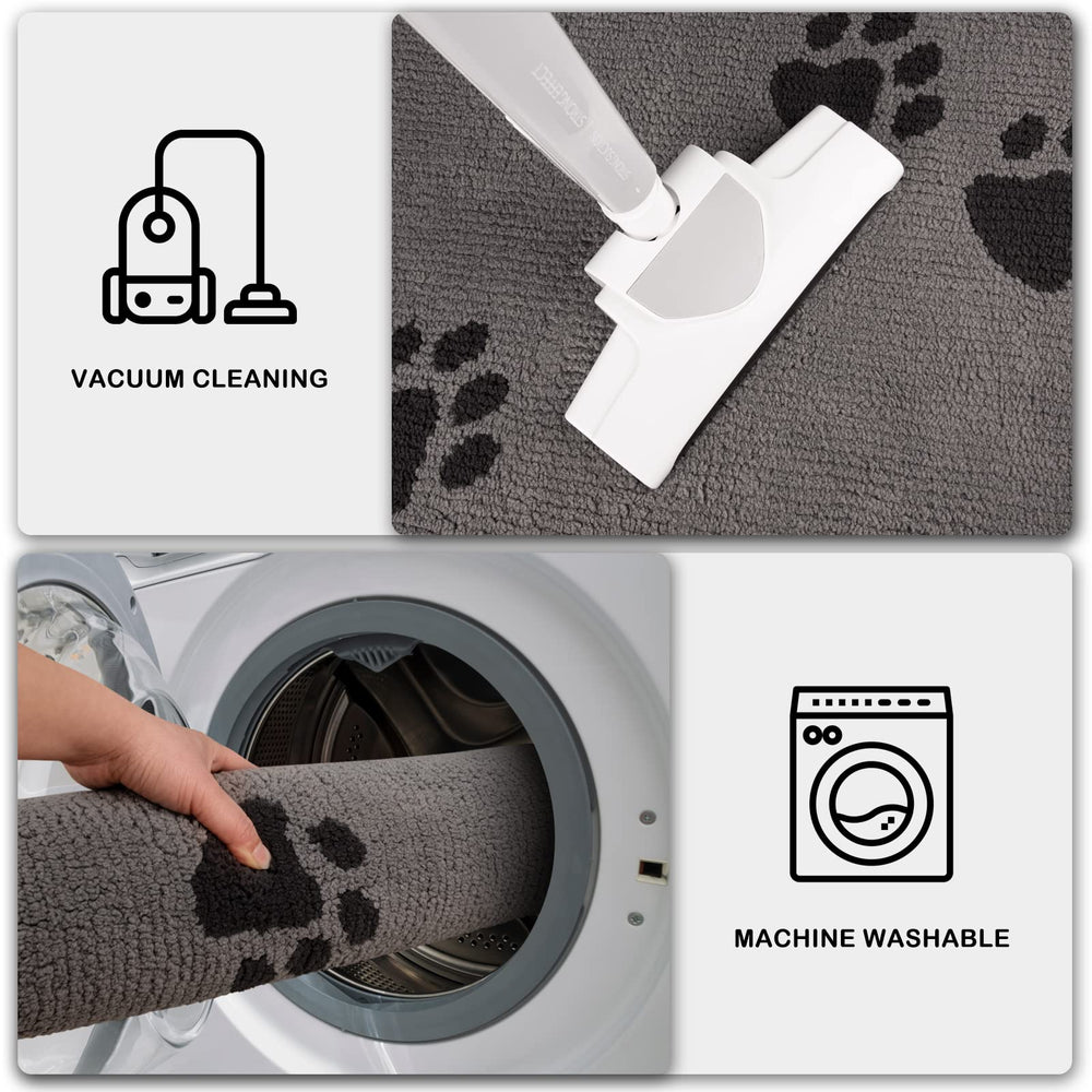 PURRUGS dirt trapping door mat machine-washable for quick cleanups after muddy days.