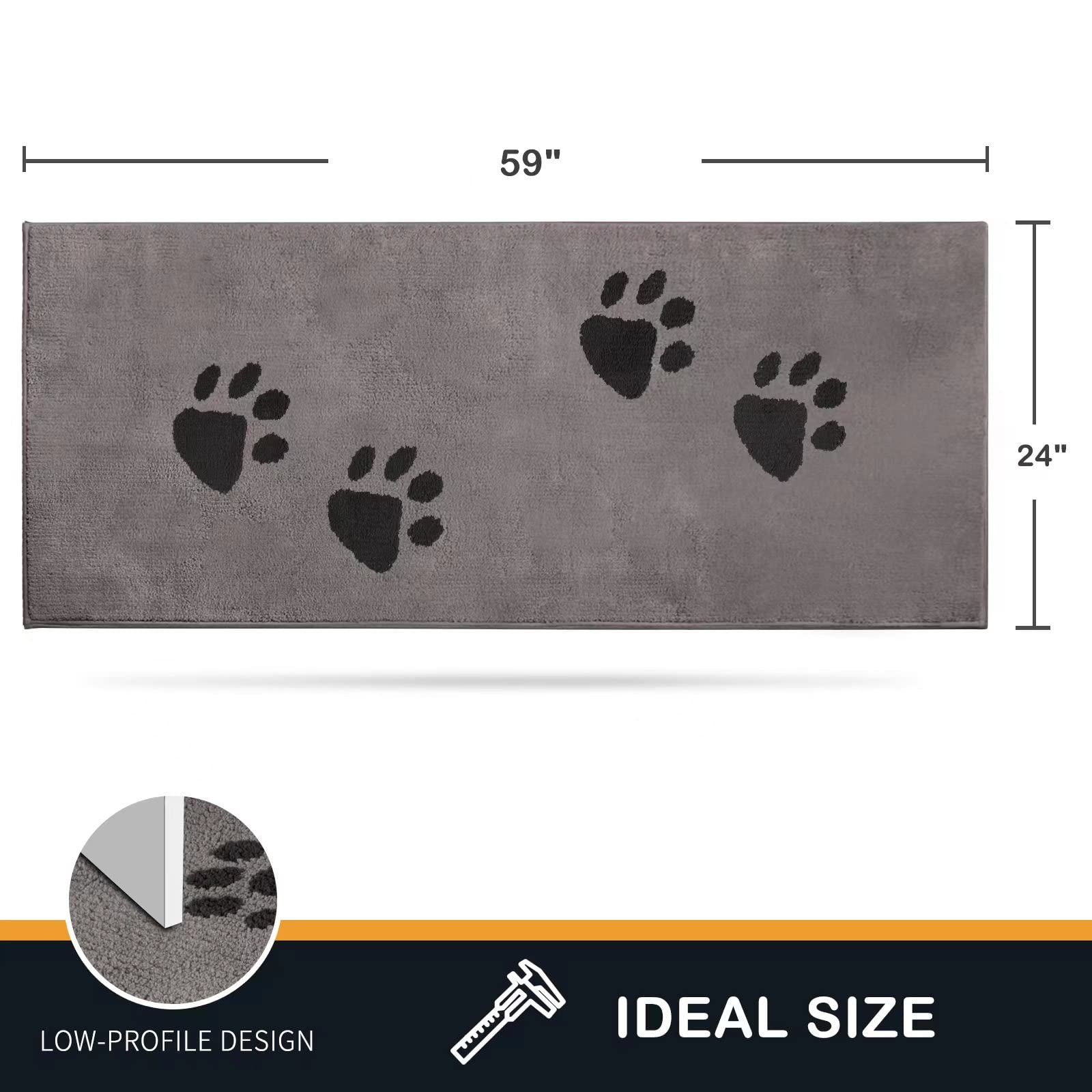 PURRUGS dirt trapping door mat moisture-absorption demonstrated on wet shoes at entry.