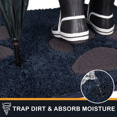 PURRUGS entryway rug non-slip back keeps mat in place on slick floors.