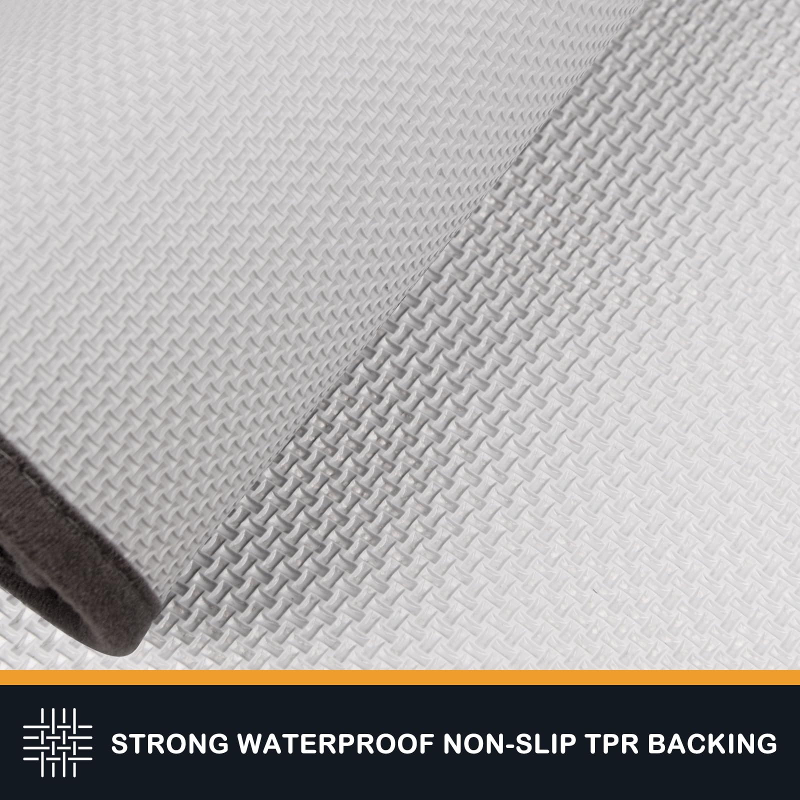 PURRUGS non-slip backing keeps the mat in place on slick floors.