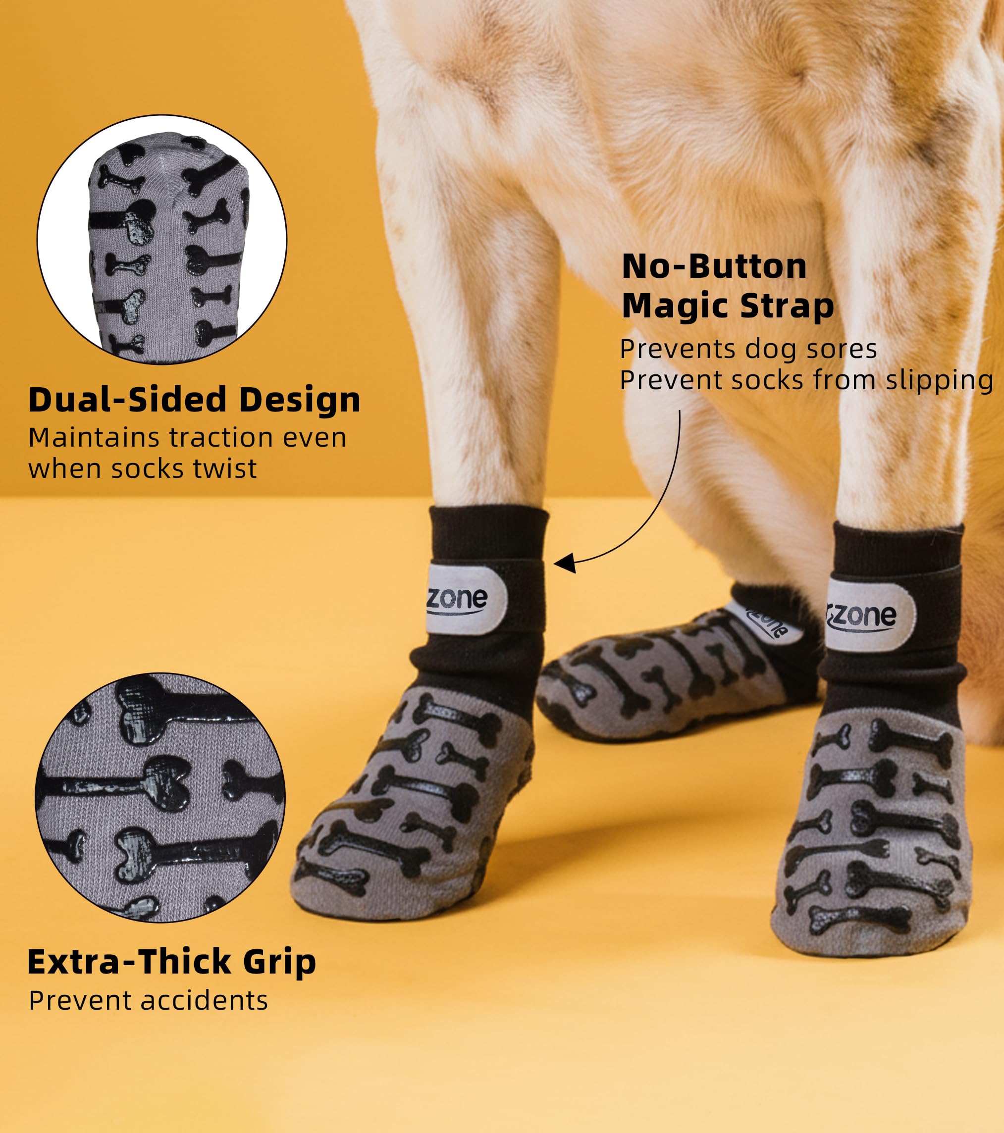 Purrzone indoor paw-care socks reduce slipping while keeping paws comfortable in air-conditioned rooms.
