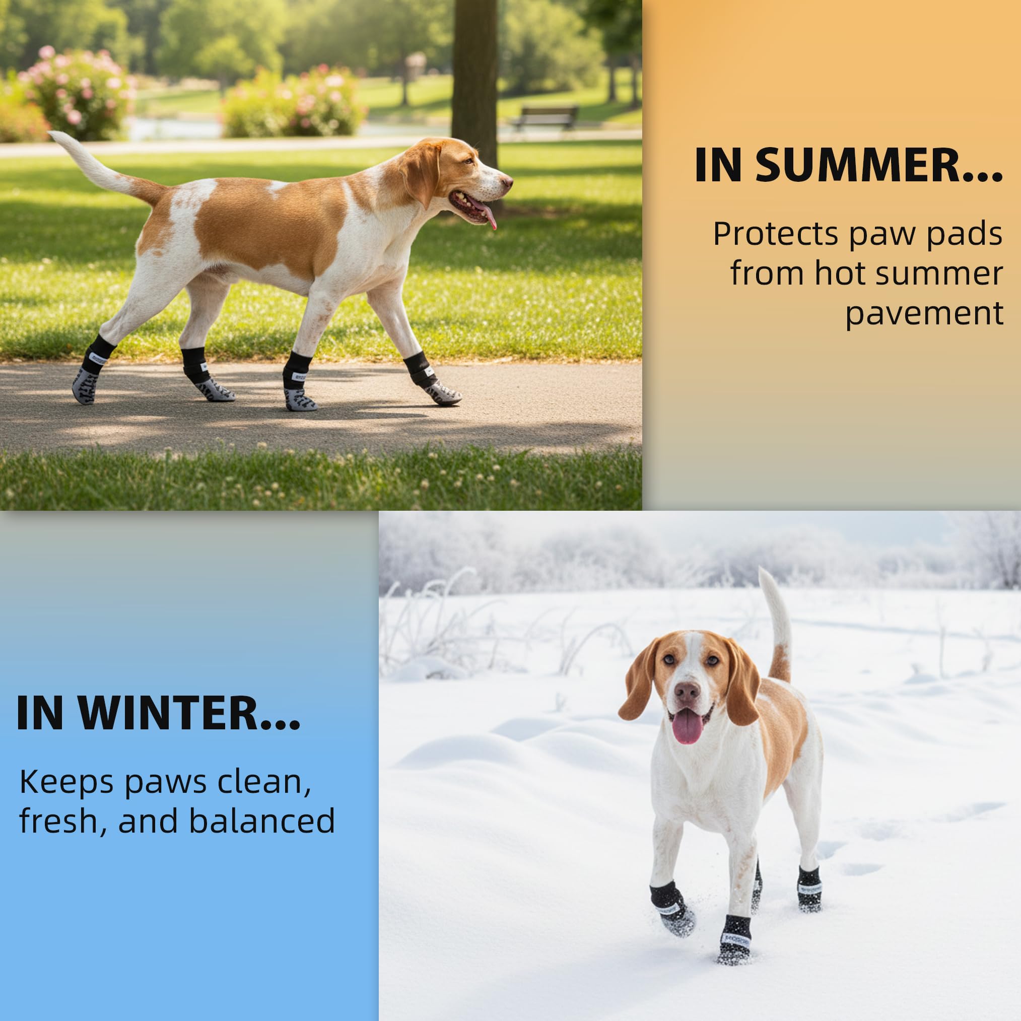 Purrzone large-size socks ensure secure fit for bigger dogs during walks.