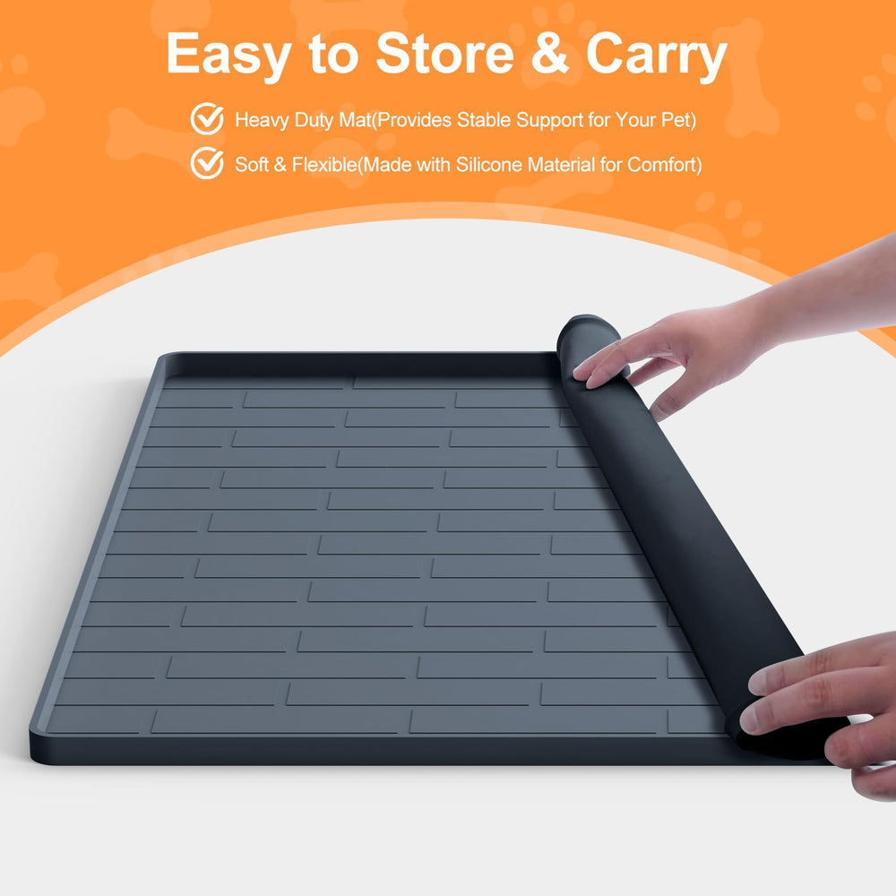 PUWANJILI multi-use dog mat doubles as feeding or surface protection.