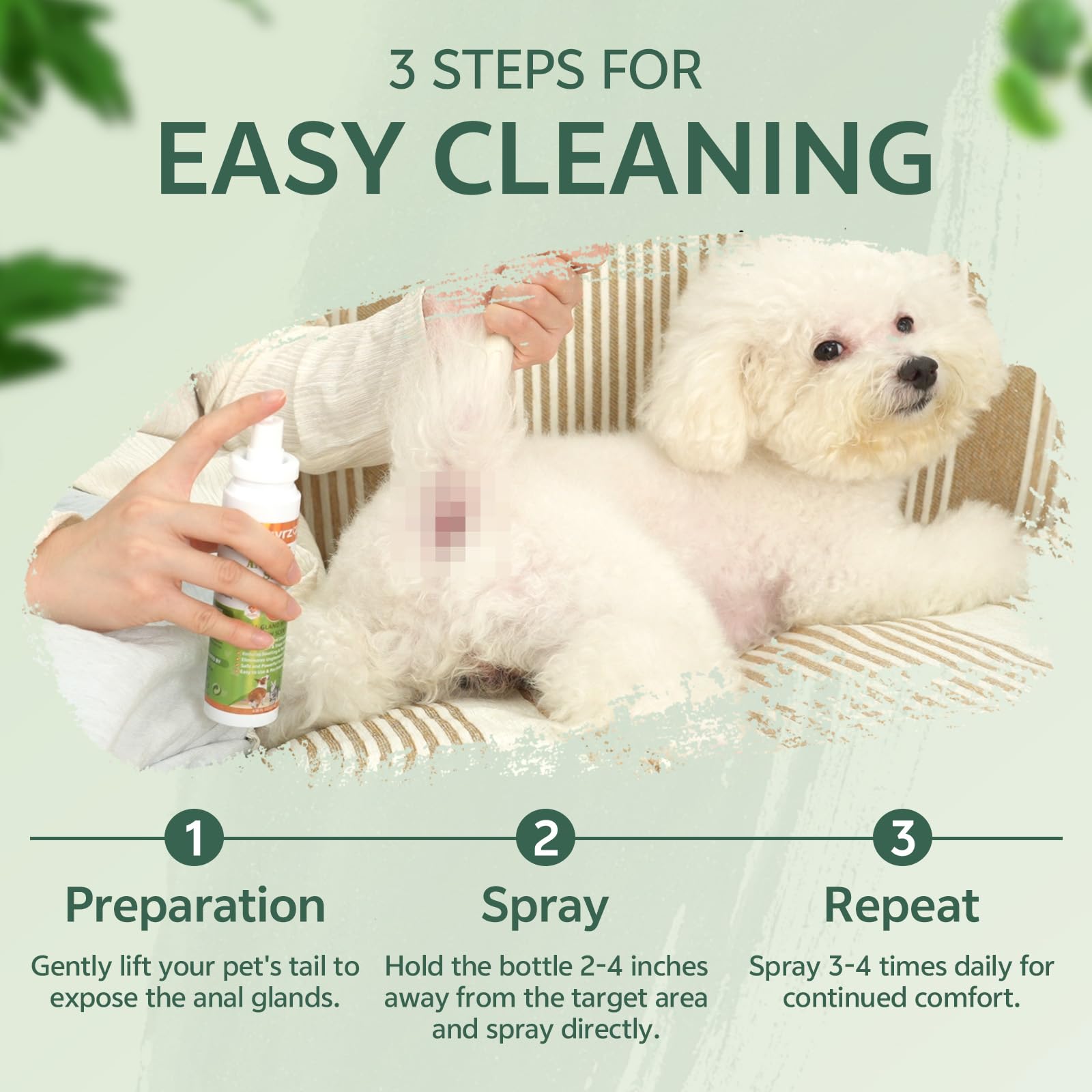 Puyrzoe gentle non-irritating formula image conveys safe care for sensitive pets