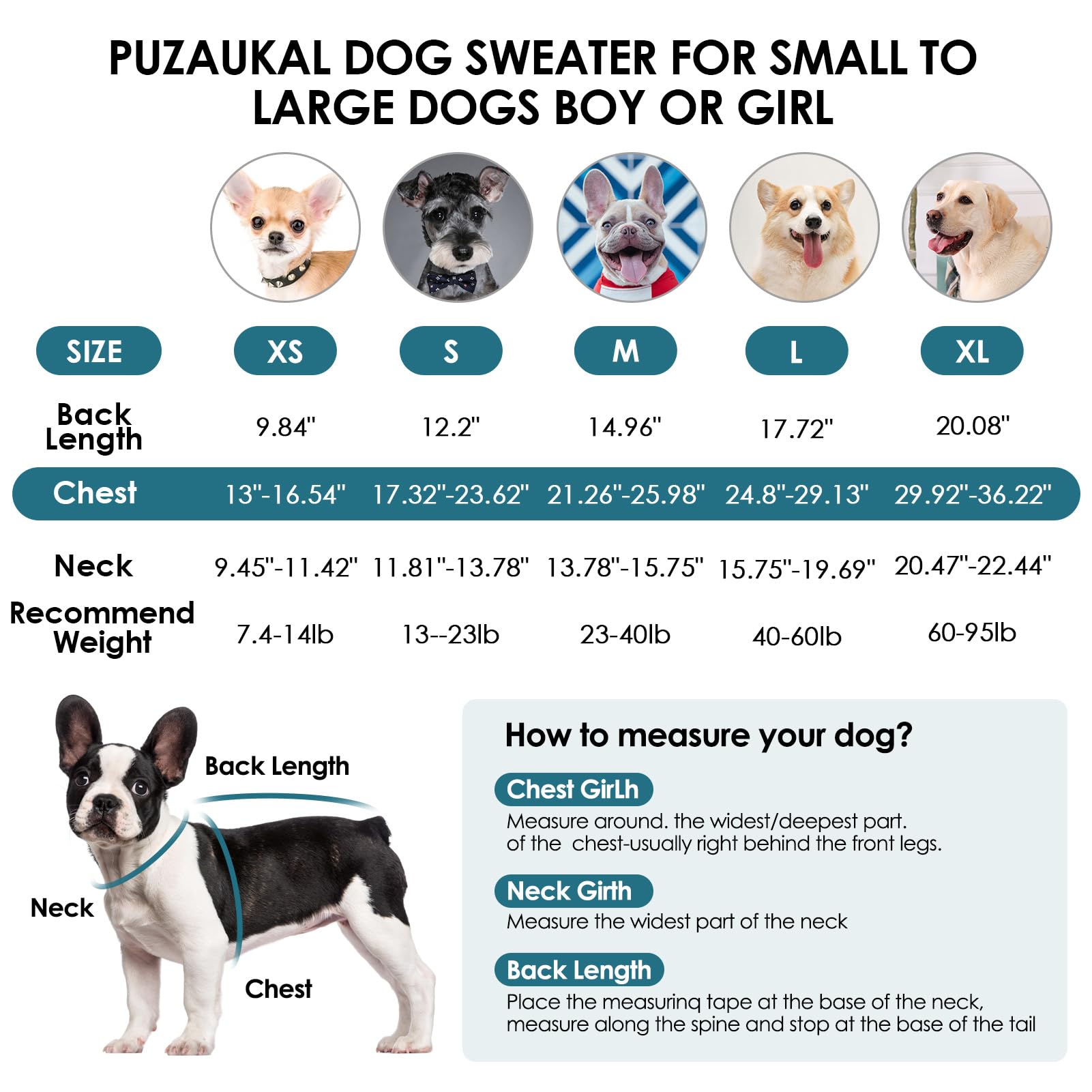 PUZAUKAL dog sweater shows a discreet leash hole for easy clipping.