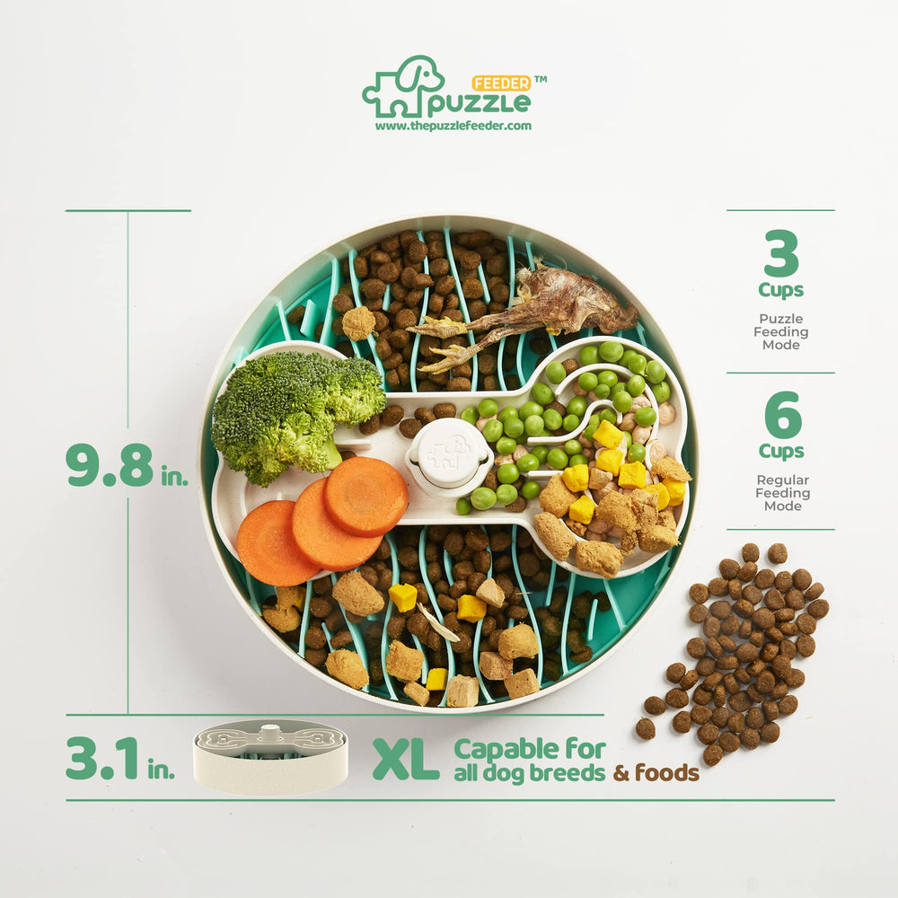 Puzzle Feeder dishwasher-safe feature simplifies cleanup.