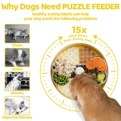 Puzzle Feeder lick-mat-inserts-yellow provides mental engagement during meals.