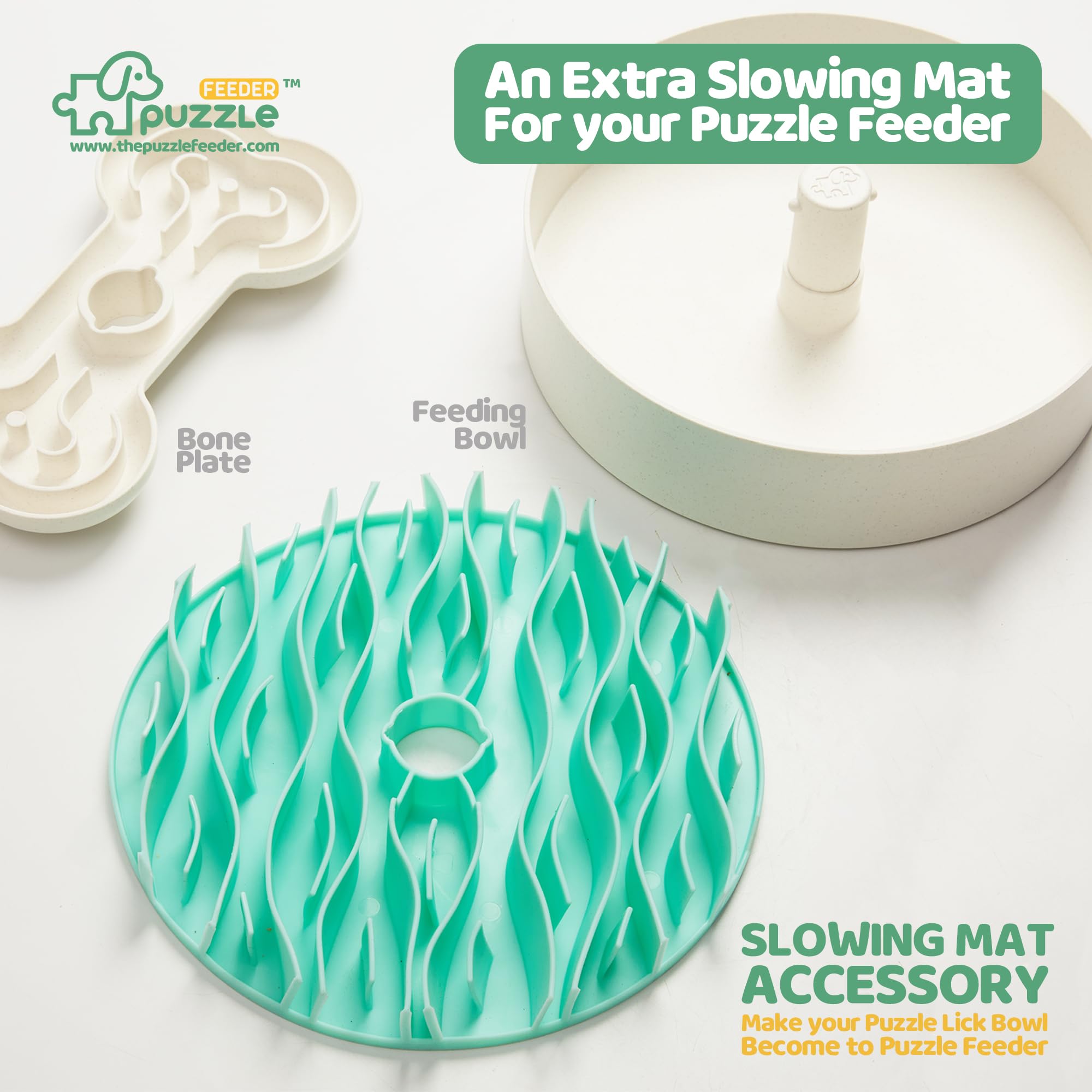Puzzle Feeder soft-dining experience shows gentle insert that is easy on lips and gums.