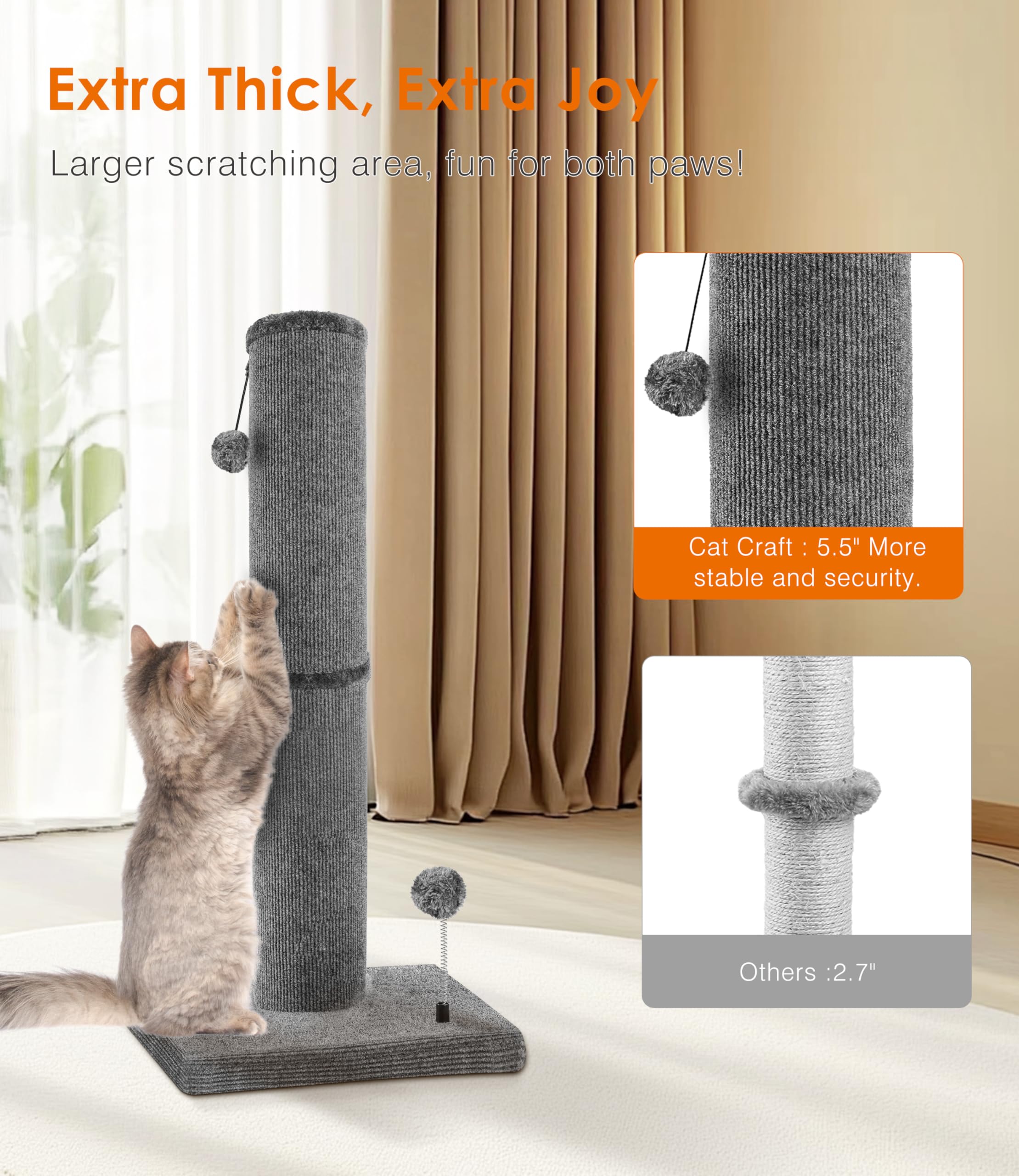 PuzzlePaw carpet craft post with spring ball offers interactive play.