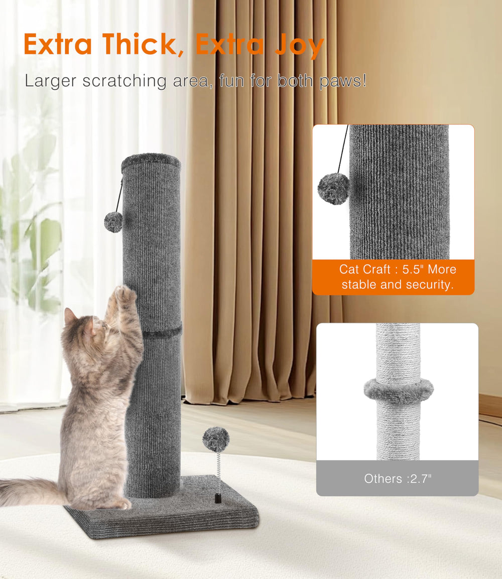 PuzzlePaw carpet craft post with spring ball offers interactive play.