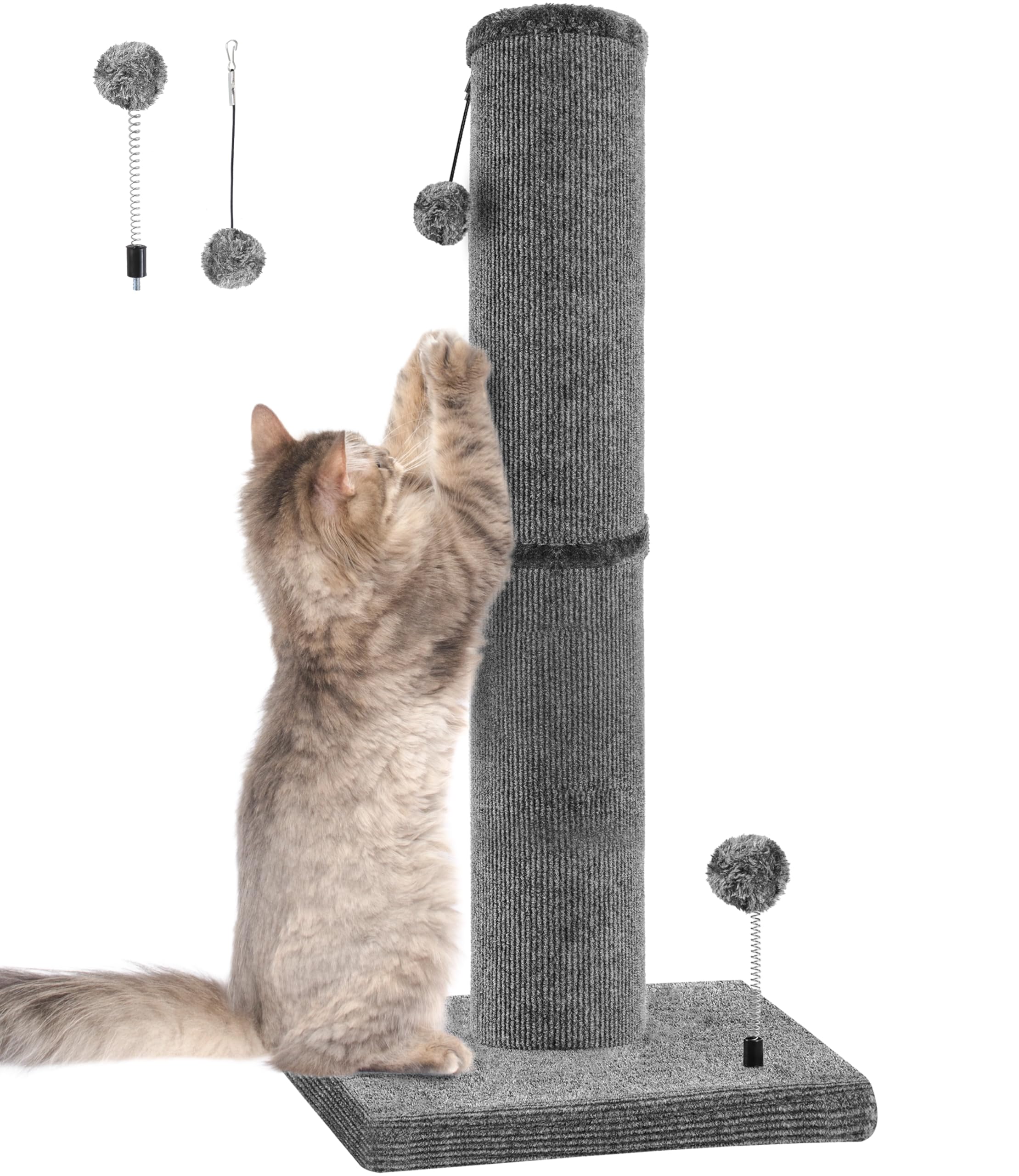 PuzzlePaw carpet craft post tall scratching allows full body stretch for large indoor cats.