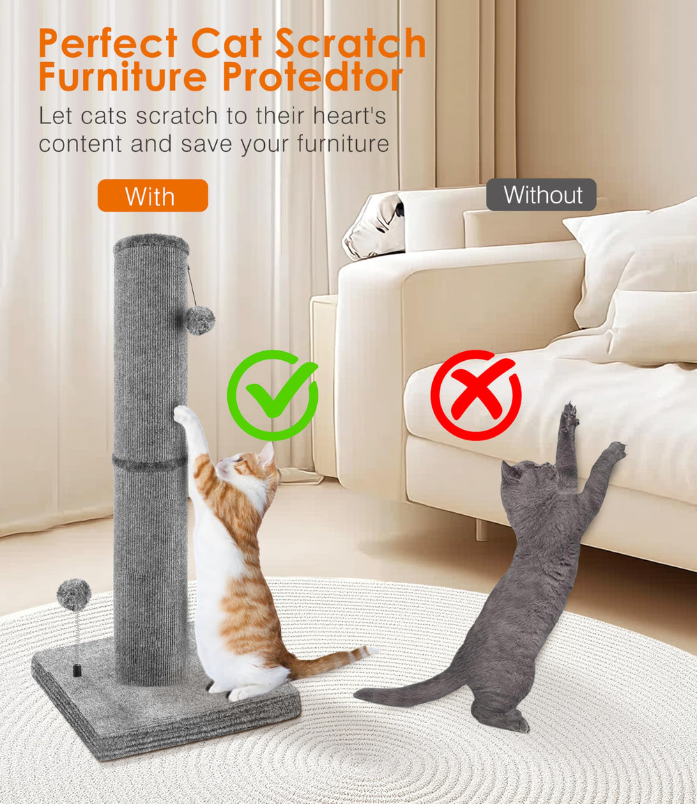 PuzzlePaw carpet craft post wide base stays stable during vigorous scratching.