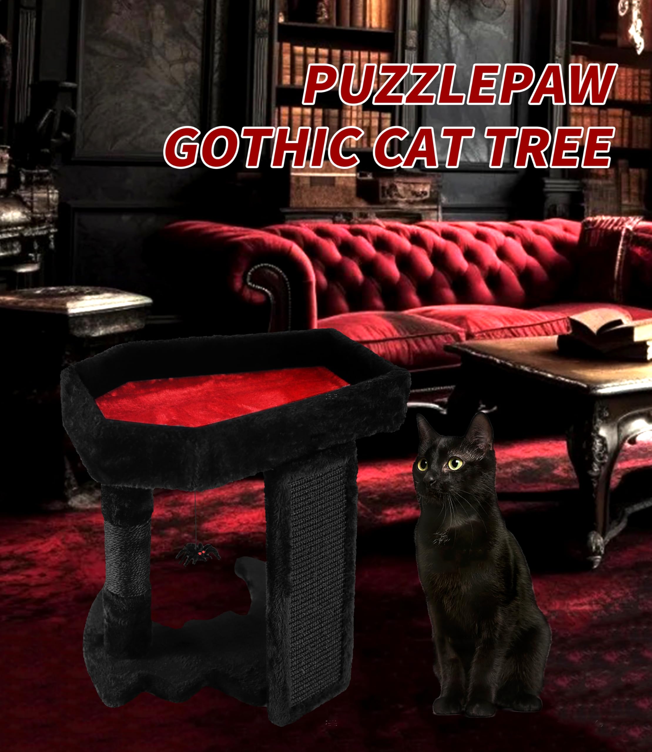 PuzzlePaw coffin-bed closeup shows cozy resting spot for cat naps