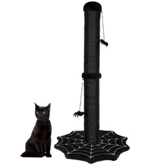 PuzzlePaw Gothic scratching post base with cobweb design adds chic cat furniture for scratching and decor.