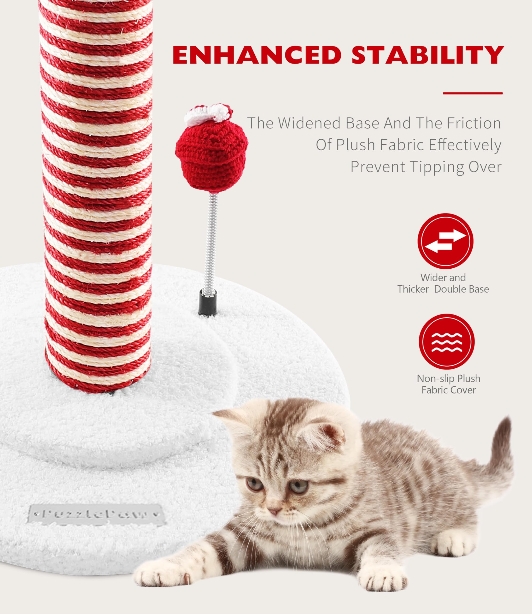 PuzzlePaw reinforced base closeup demonstrates stability during vigorous scratching
