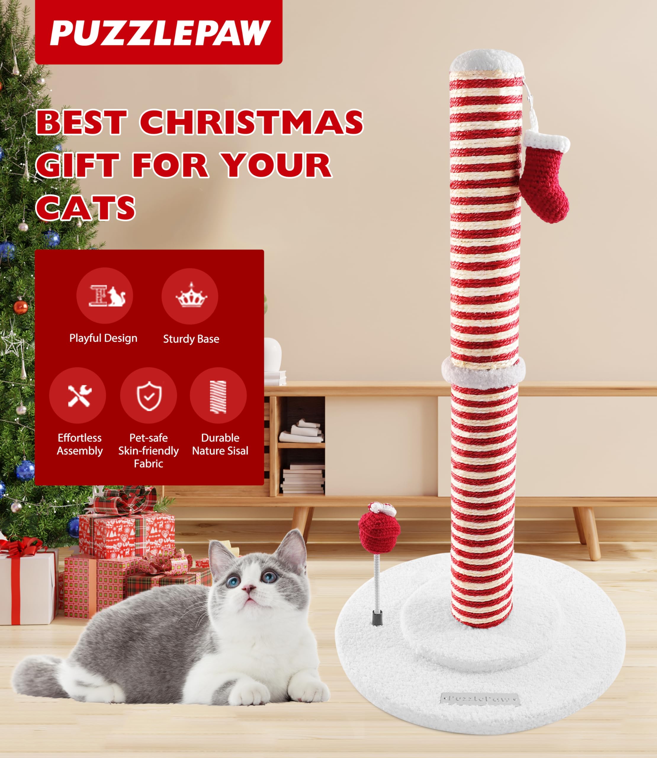 PuzzlePaw replacement dangling ball option for long-lasting holiday entertainment