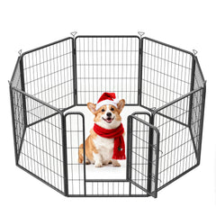 Pvpy Yvrd heavy-duty dog playpen front view shows sturdy panels for reliable containment.