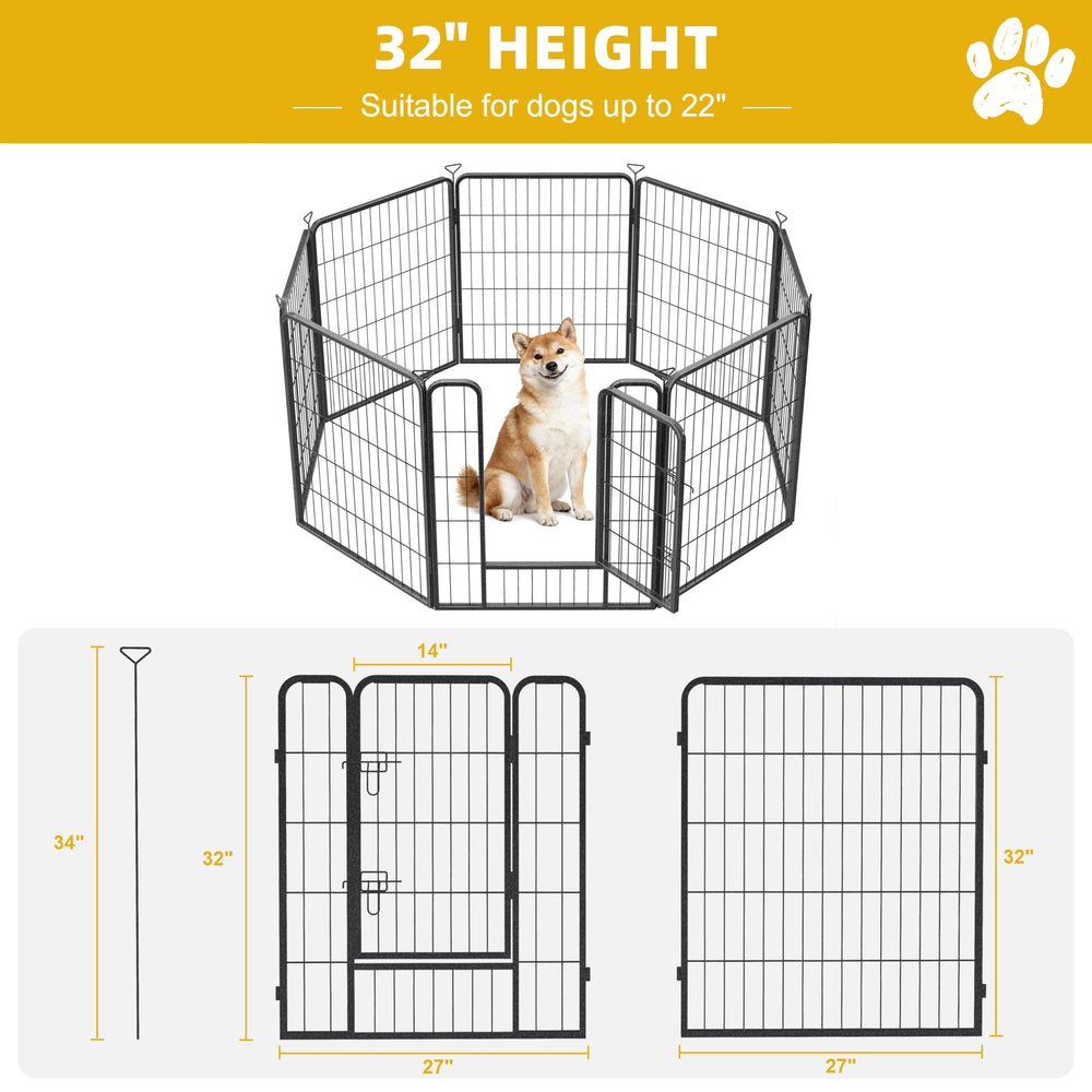Pvpy Yvrd side-view escape-proof gate demonstrates secure enclosure for active dogs.