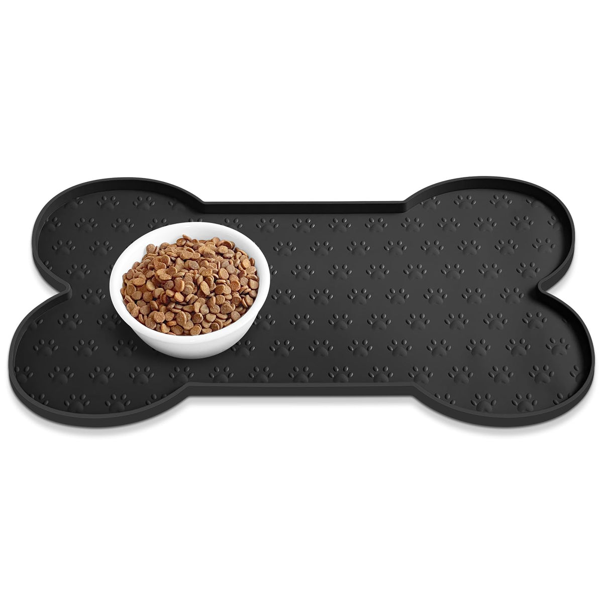 PWTAA dog food mat anti-slip closeup shows mess-free feeding.