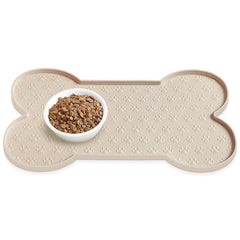 PWTAA dog food mat anti-slip keeps bowls steady during meals.
